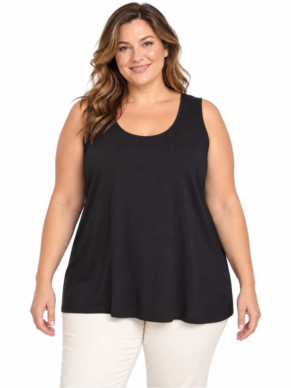 Catherines Women’s Black Sleeveless Scoop Neck Tank Top 1X